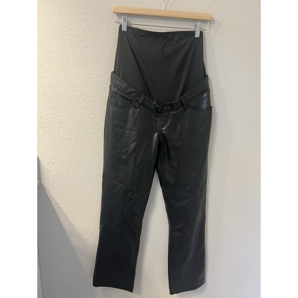 Abercrombie & Fitch Maternity Vegan Leather 90s Straight Pant Size 26